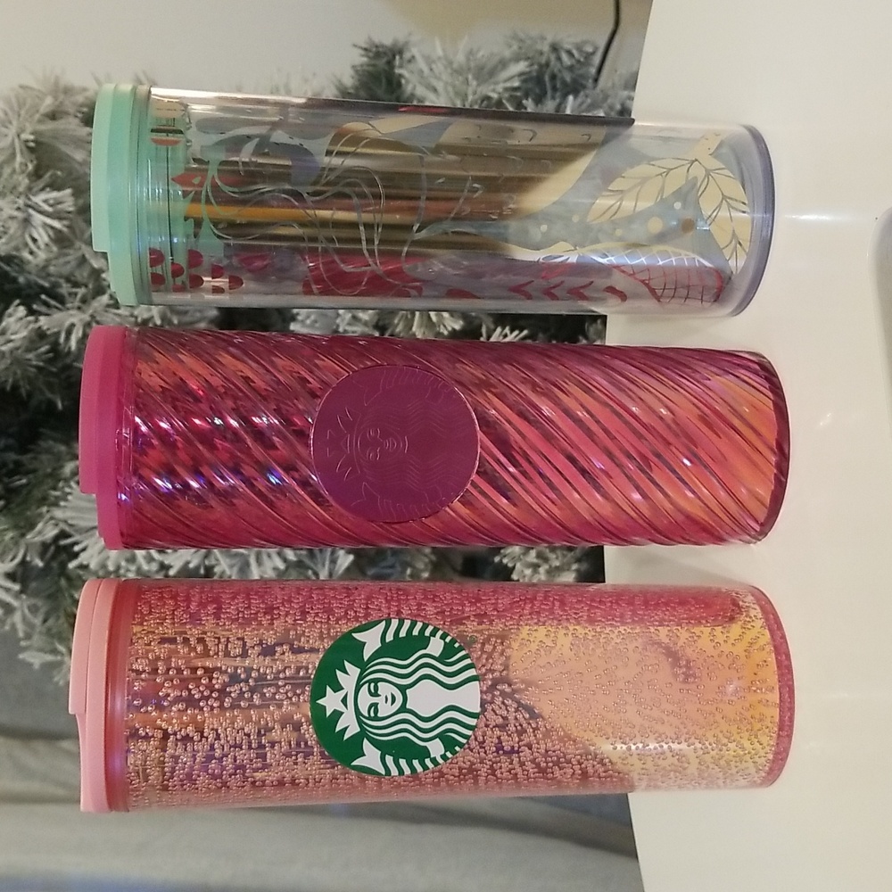 3 Starbucks 16oz Tumbler 2020-22 Holiday Coffee Cups